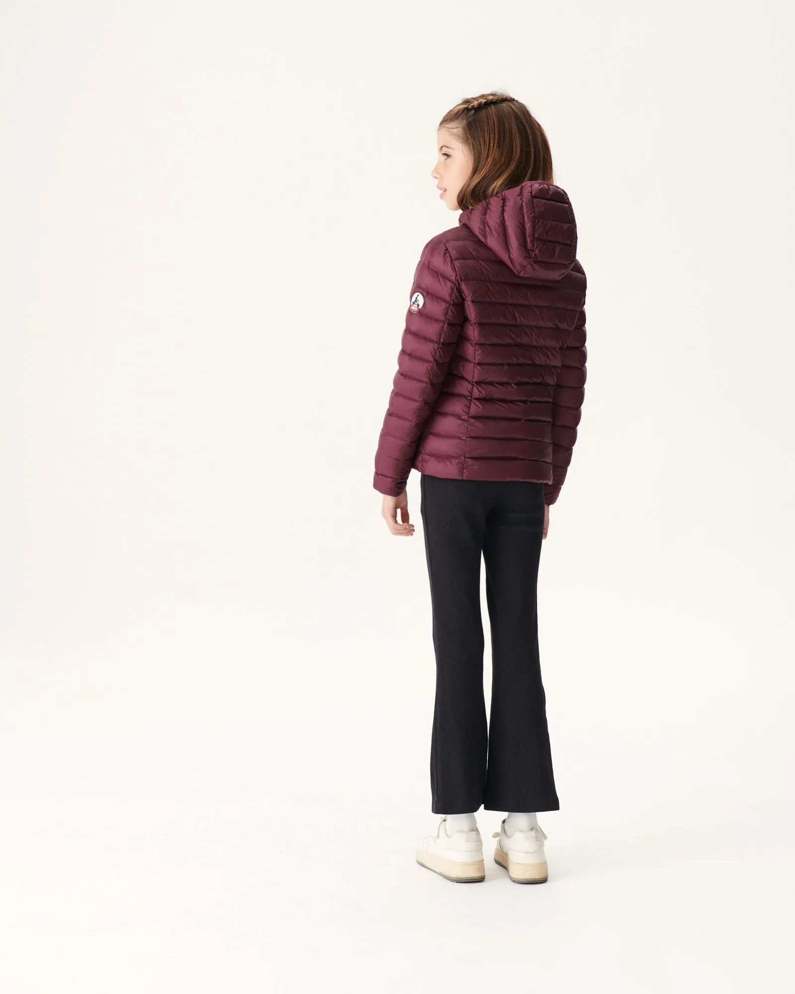 Aubergine Hooded down jacket Carla