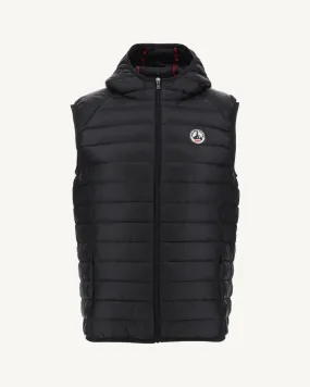 Black Hooded sleeveless down jacket Pat