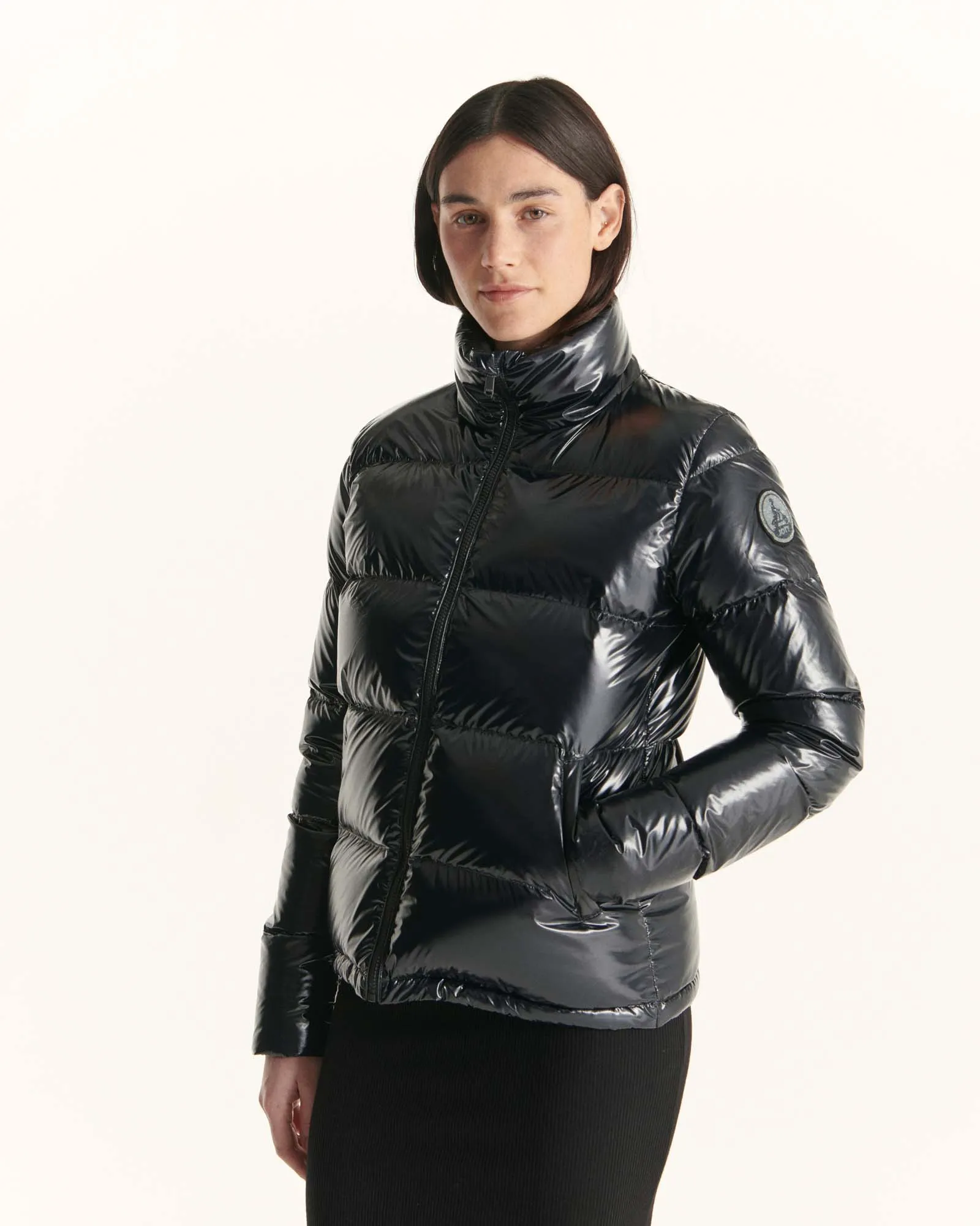 Grand Froid Lacquered Swarovski Coat Cardiff Black