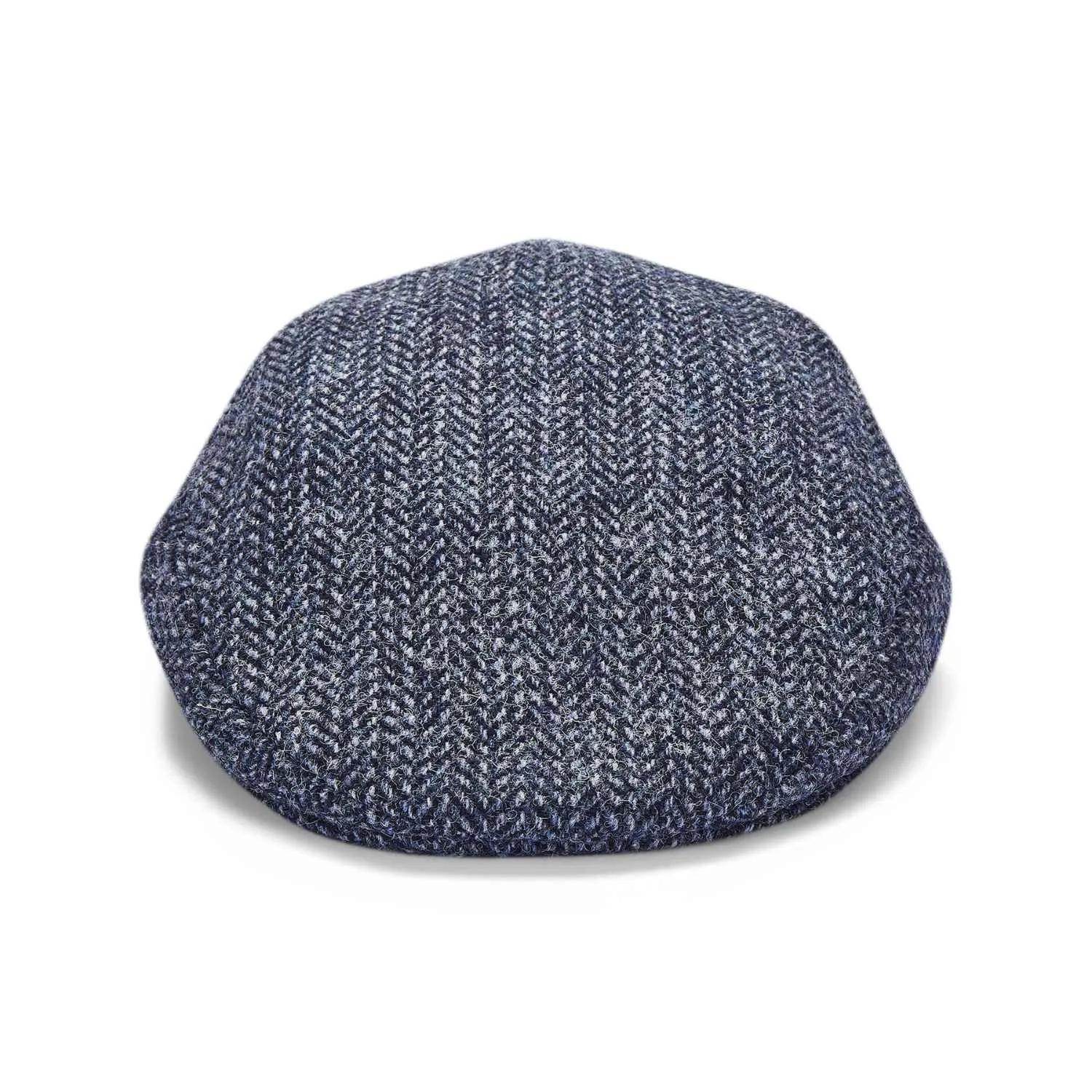 Harris Tweed Flat Cap by City Sport | Blue Herringbone Cap