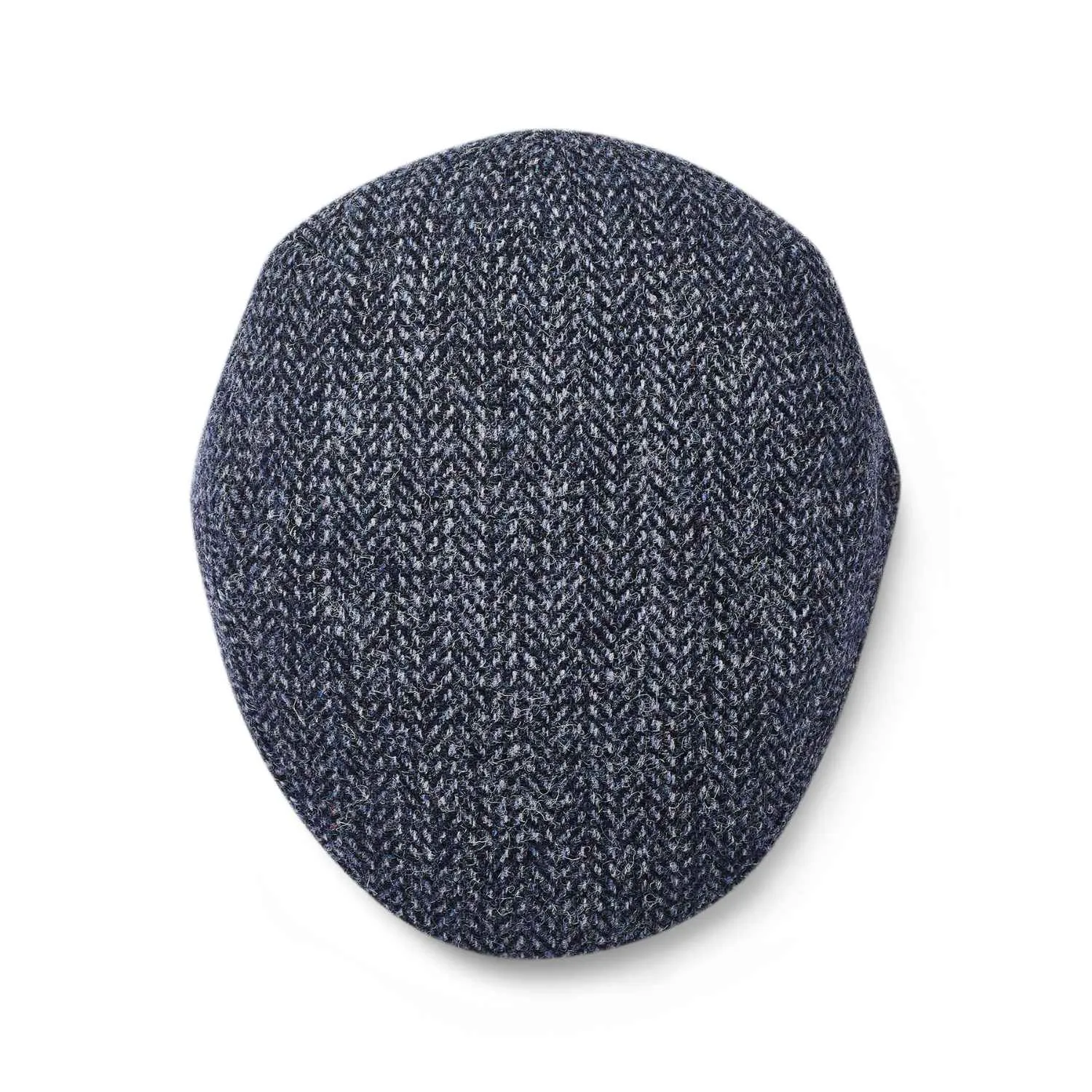 Harris Tweed Flat Cap by City Sport | Blue Herringbone Cap