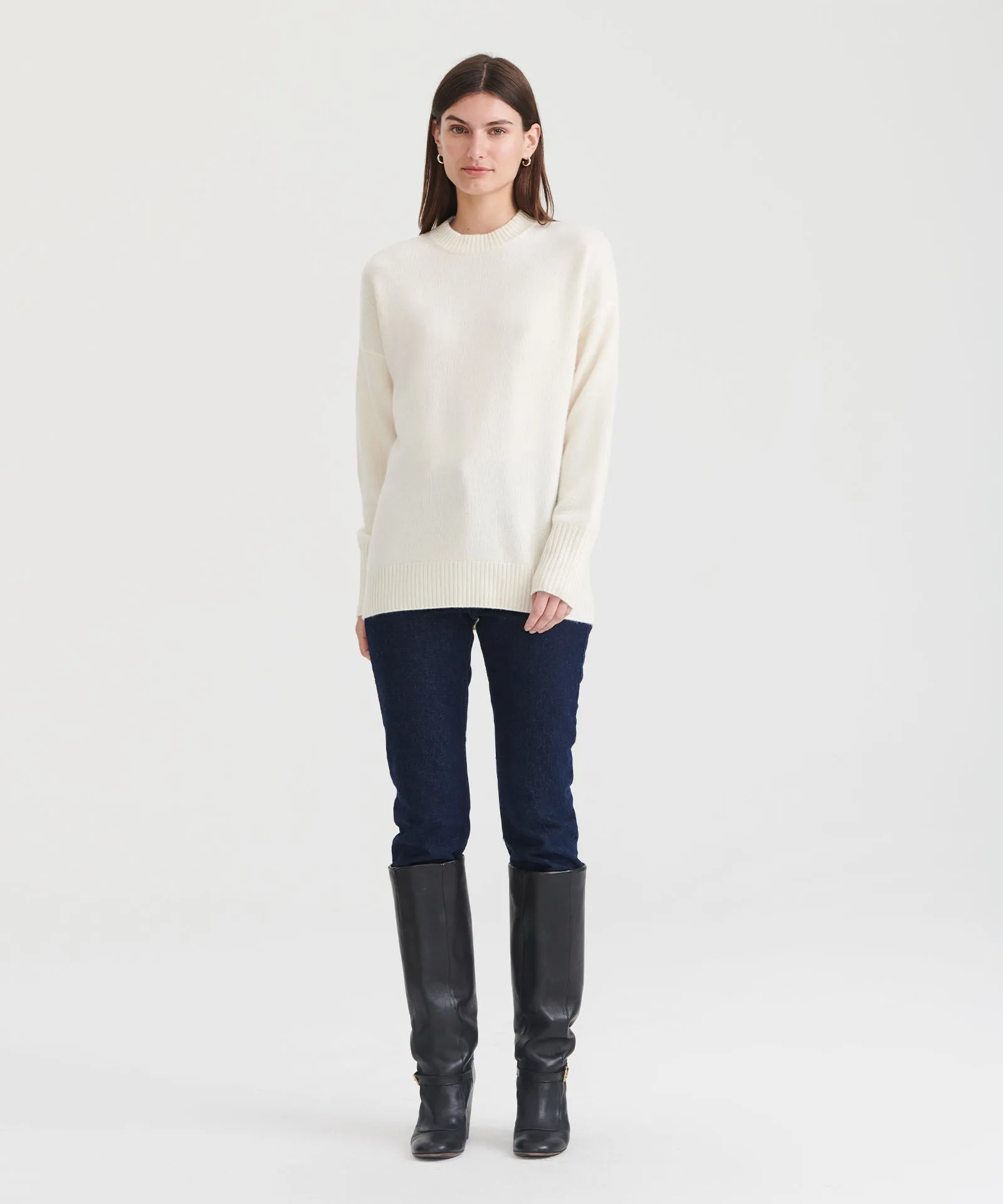 Luxe Cashmere Oversized Crewneck Sweater