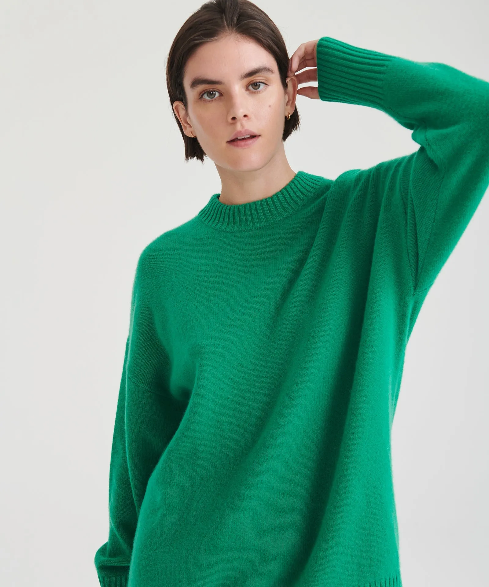 Luxe Cashmere Oversized Crewneck Sweater