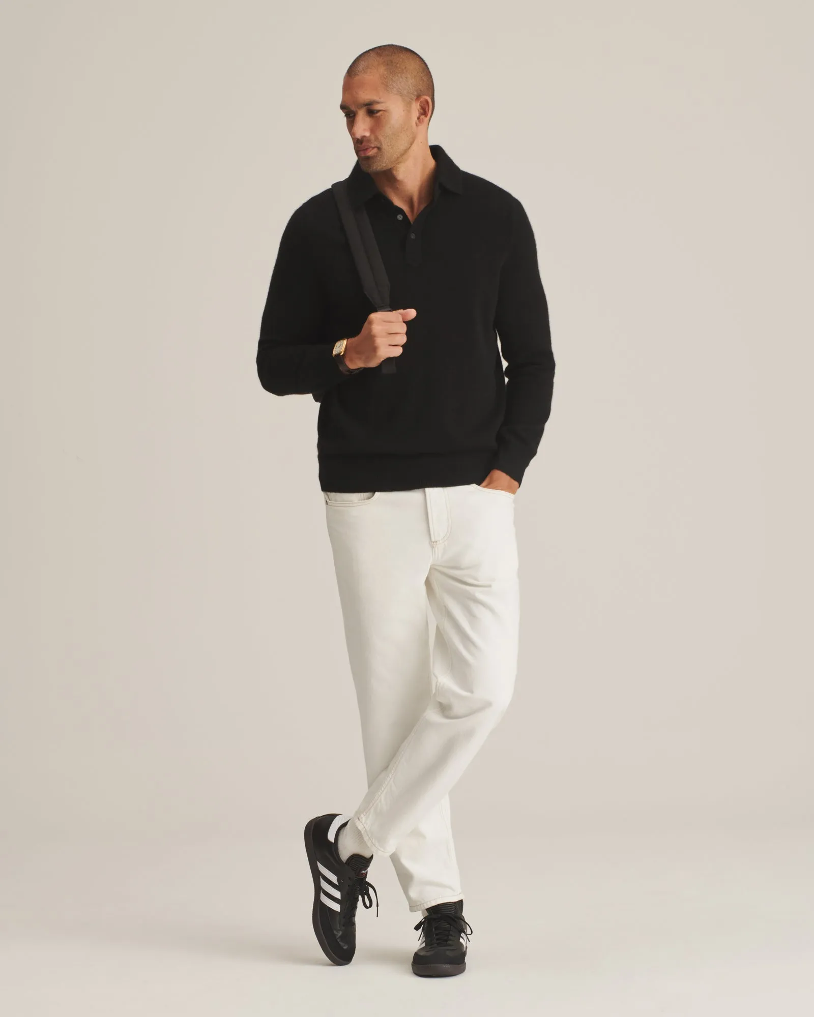 Signature Cashmere Long Sleeve Polo