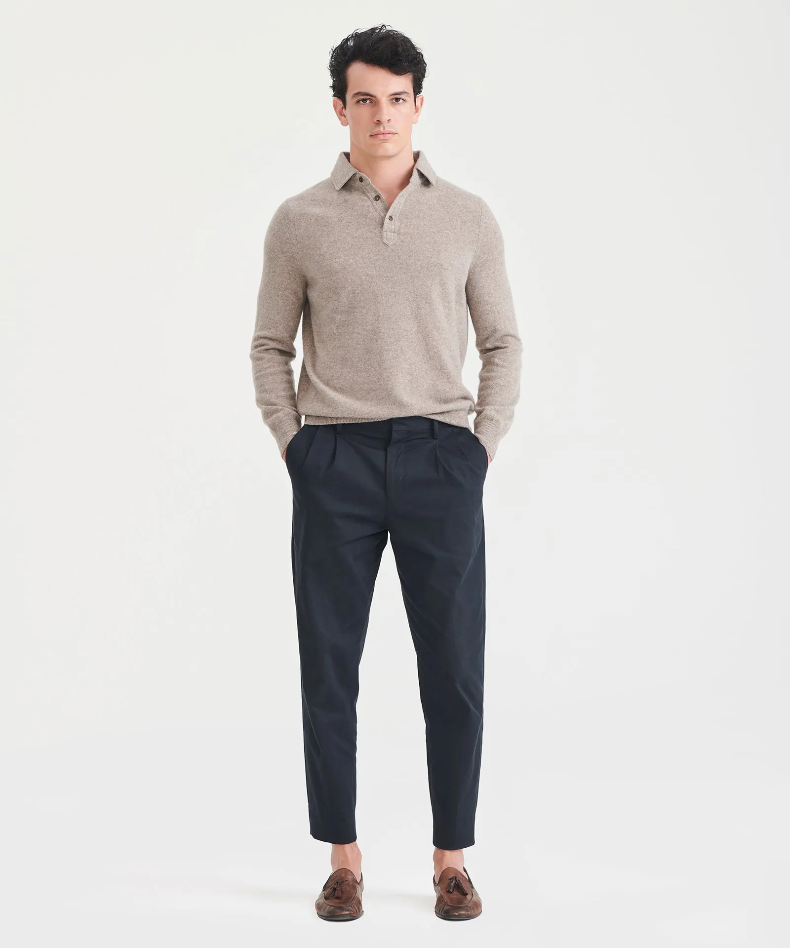 Signature Cashmere Long Sleeve Polo