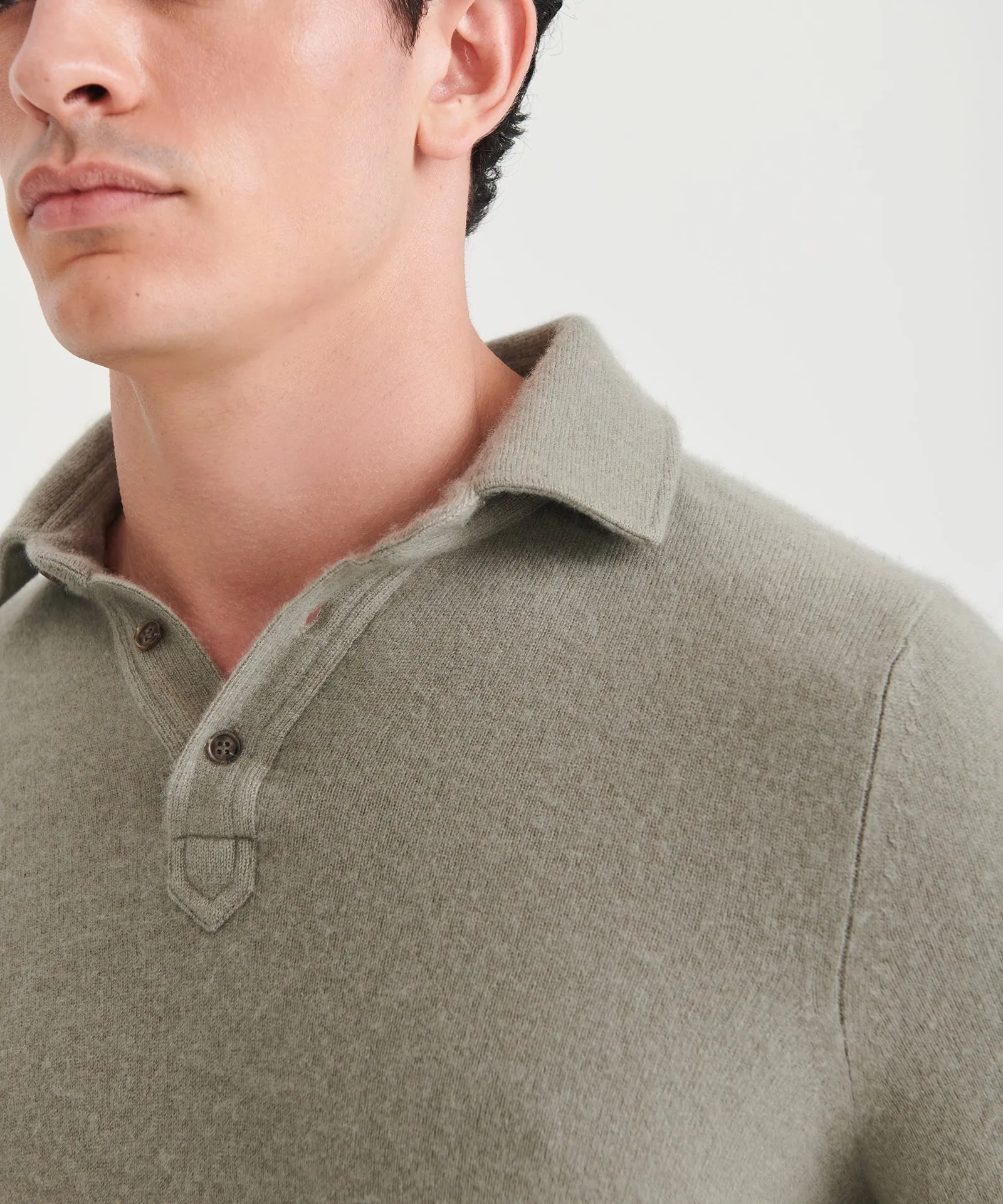 Signature Cashmere Long Sleeve Polo