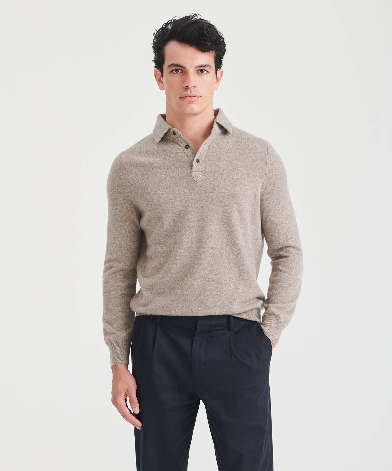 Signature Cashmere Long Sleeve Polo