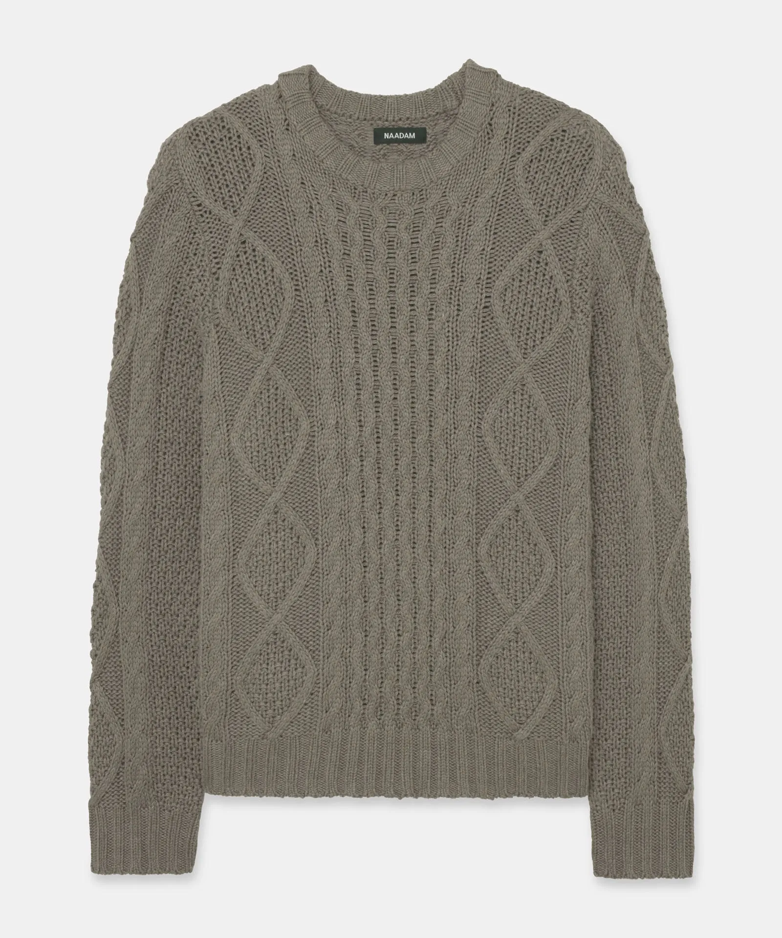 Textured Cotton Cable Crewneck